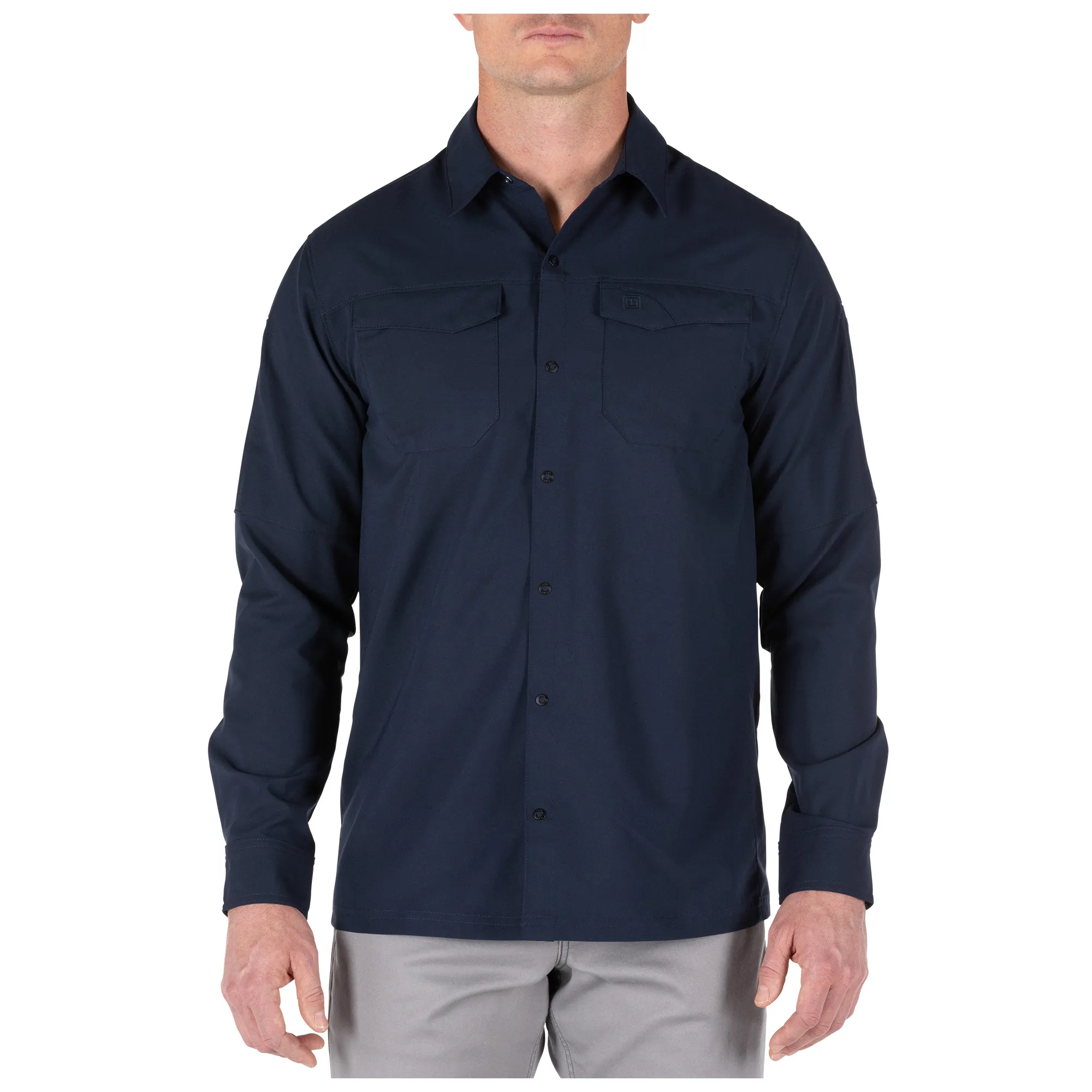 Freedom Flex Long Sleeve Shirt Peacoat, Large