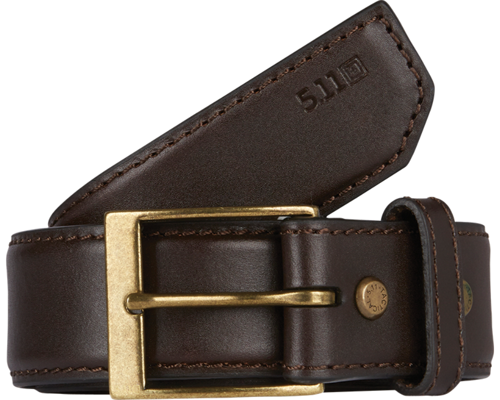 Leather Casual Belt Brun, Small