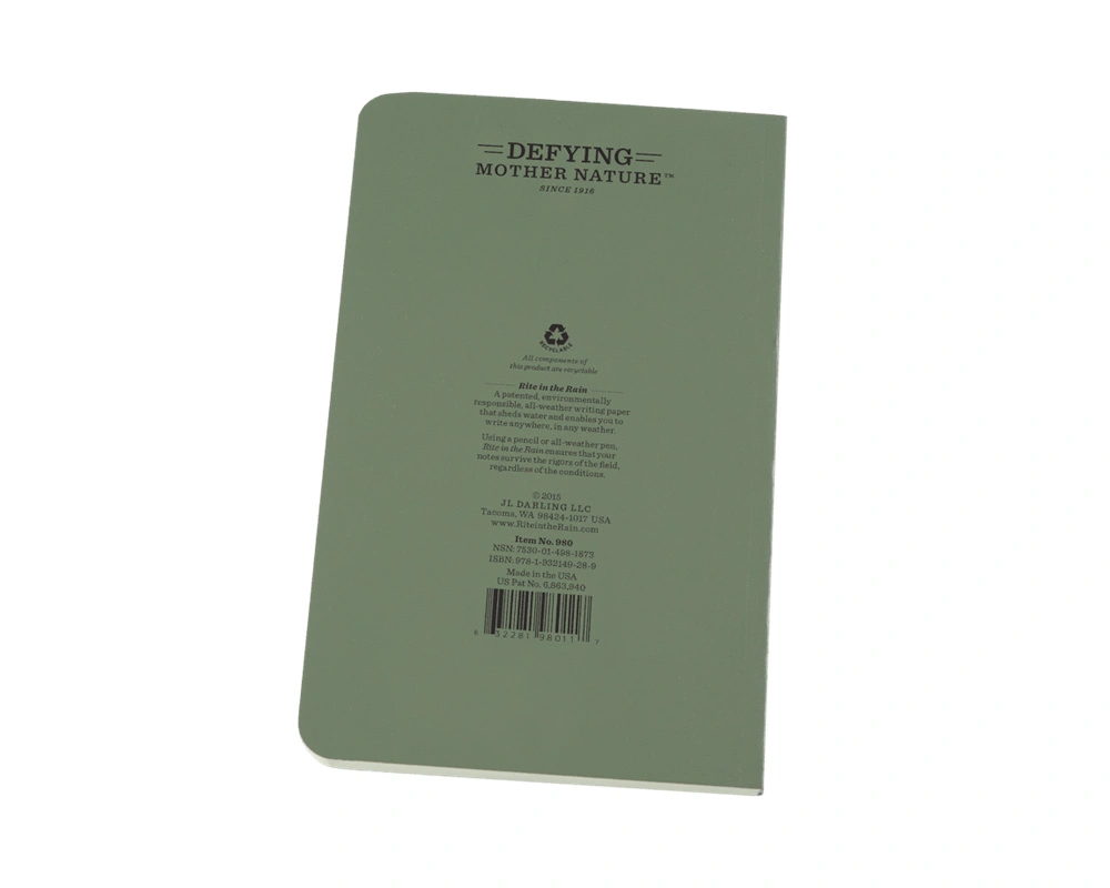 Notebook Tactical Field, 11,7 x 18,4 cm, Green