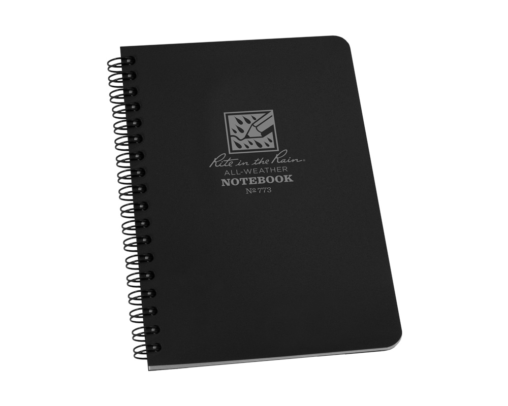 Notebook Side-Spiral, 17,8 x 11,7 cm, Svart