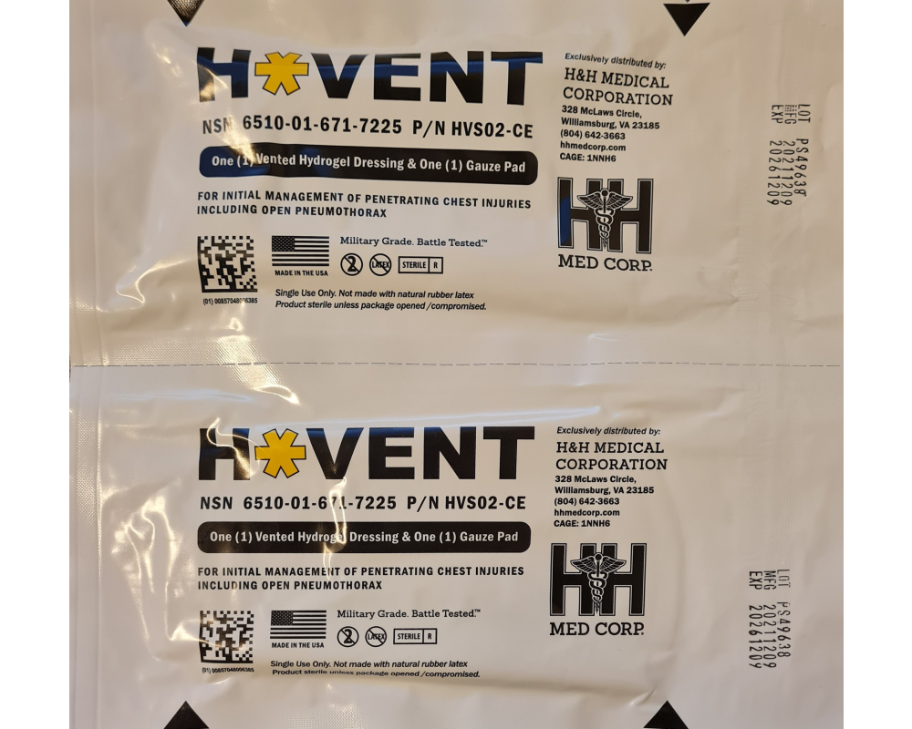 Hyvent Vented Chest Seal, Twin Pack