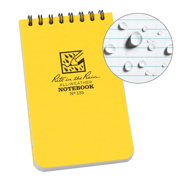 Notebook, Top Spiral, 7,5 x 12,5 cm, Gul