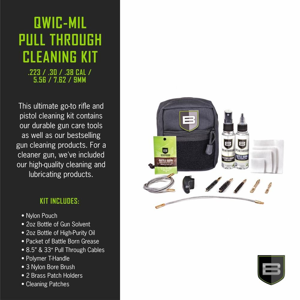 Weapon Cleaning Kit, Cable Pull Through Black