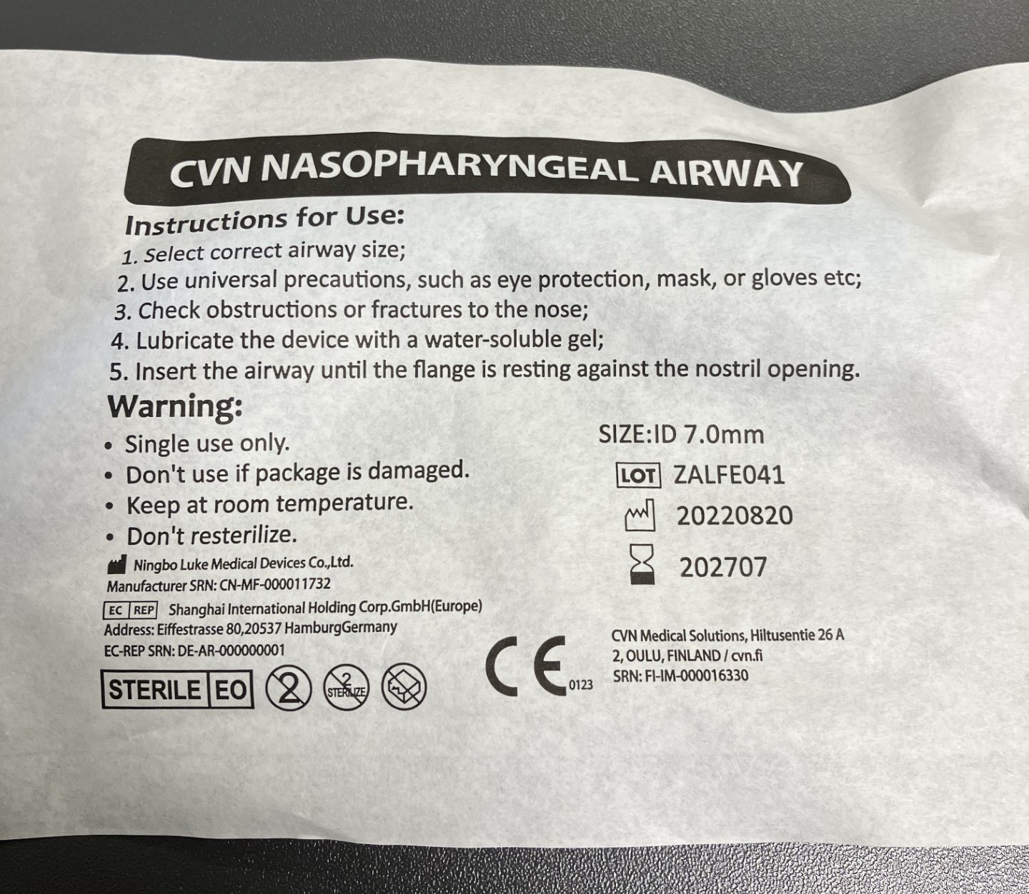 CVN Nasopharyngeal Airway 28FR