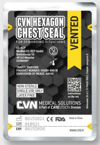 CVN Hexagon Chest Seal Vented 2-Pack