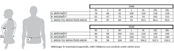 Skyddsväst AB Comfort PPI Dam Svart X-Small