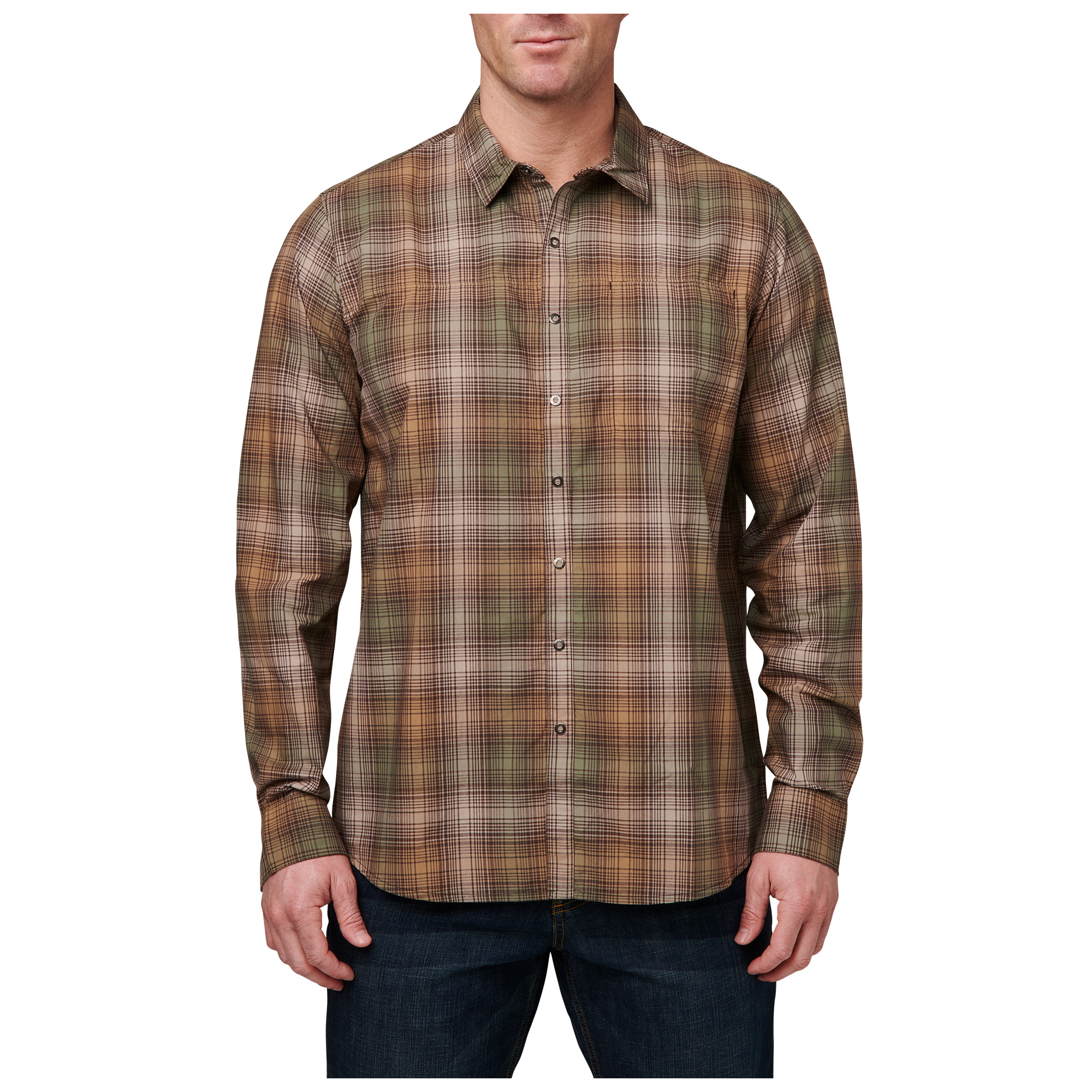 Igor Plaid L/S Umber Brown Plaid Large