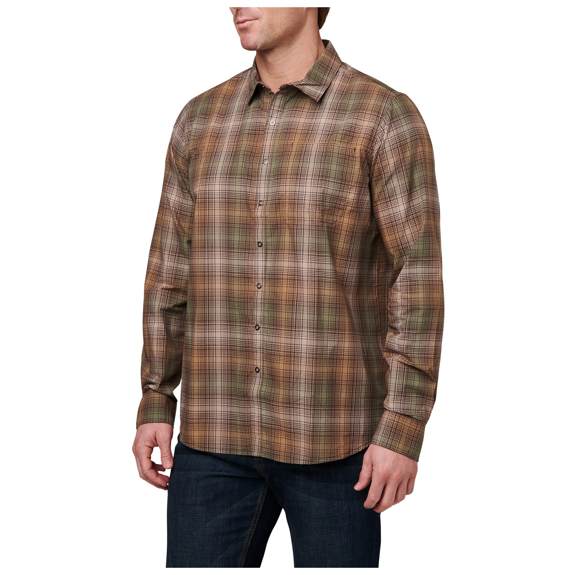 Igor Plaid L/S Umber Brown Plaid Medium