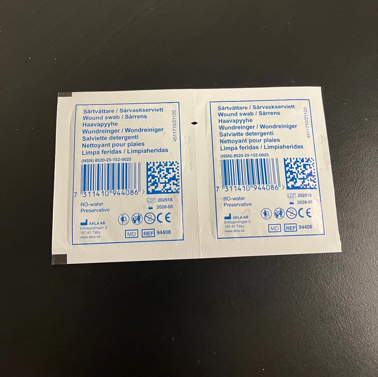 AKLA Våtservett sårtvätt