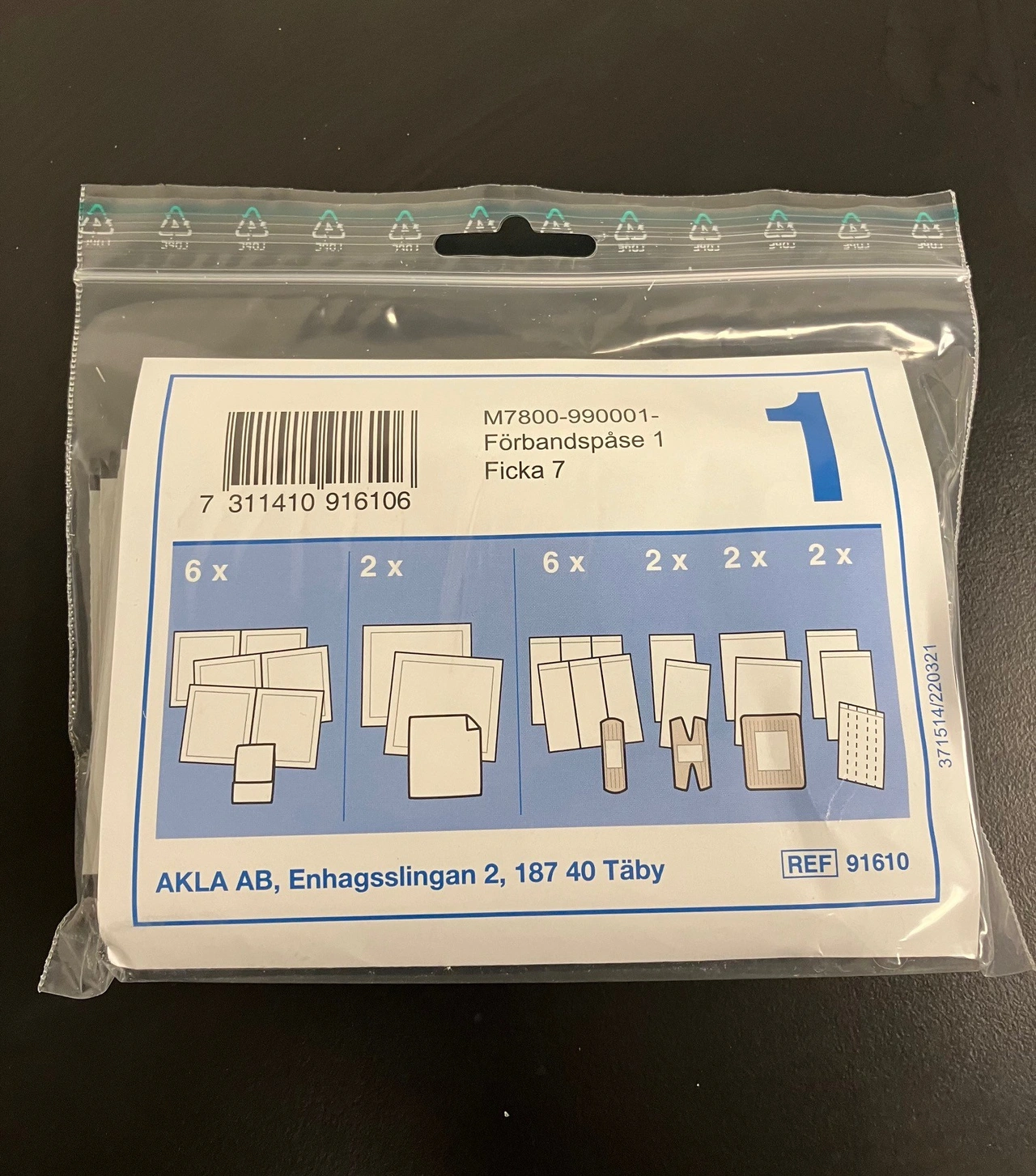 AKLA Förbandspåse 1