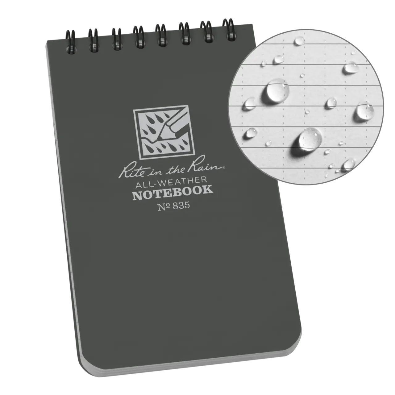 Notebook, Top Spiral, 7,5 x 12,5 cm, Grey