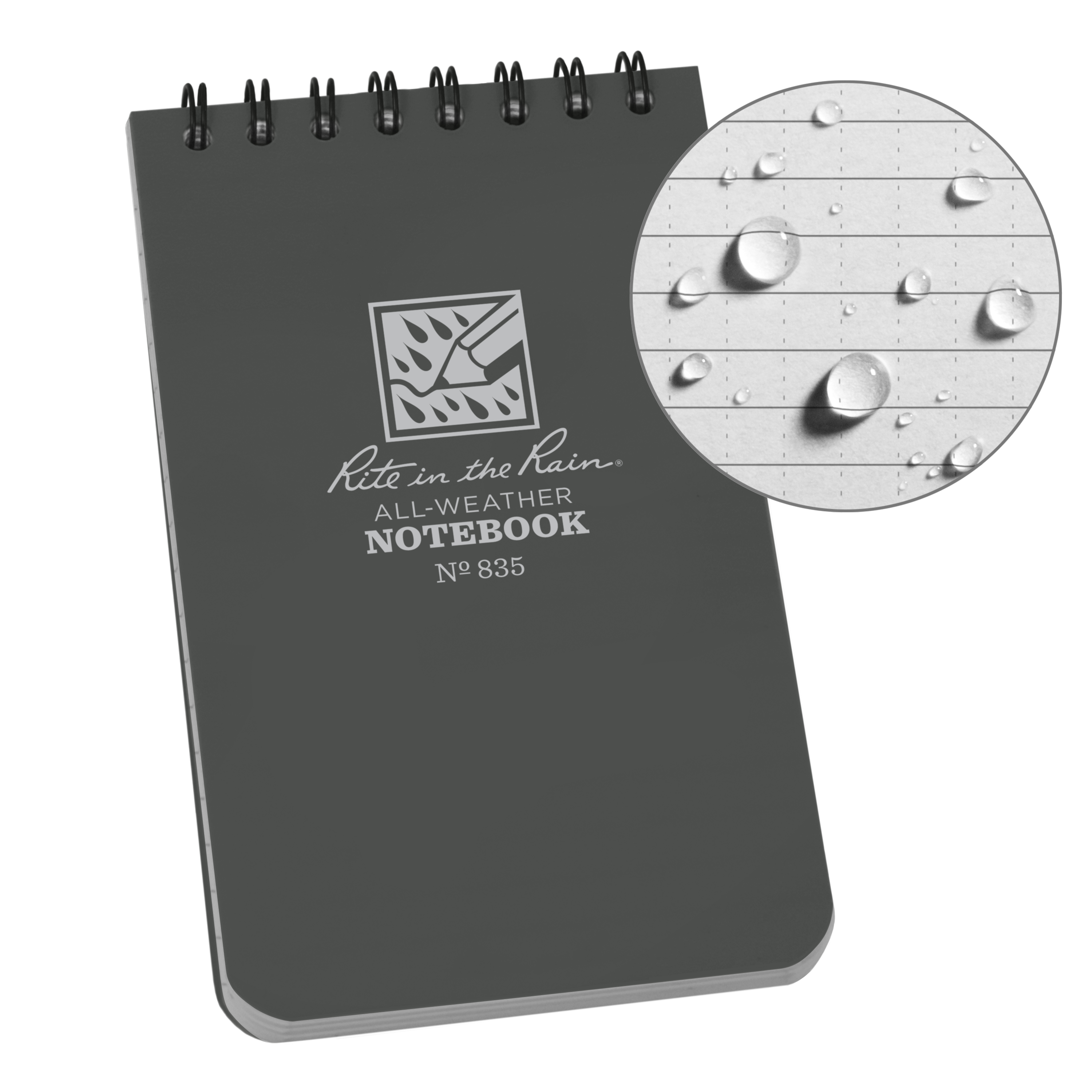 Notebook, Top Spiral, 7,5 x 12,5 cm, Grey