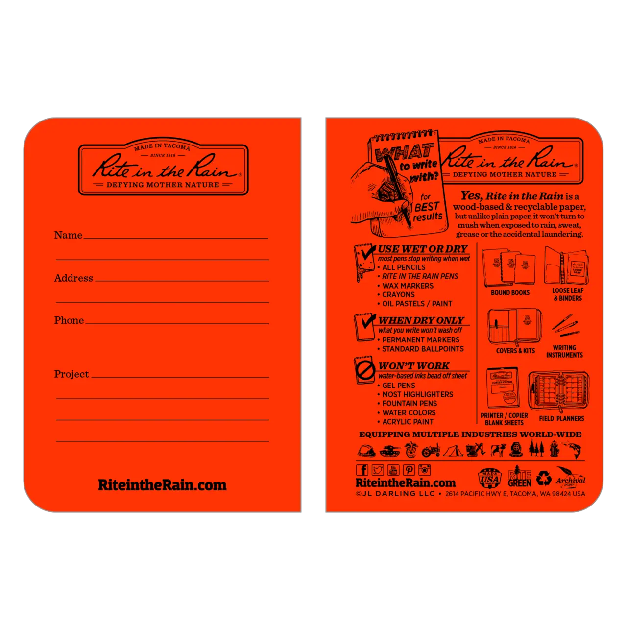 Mini notebook 12 x 8,5 cm  - Universal - Orange - 3 pack