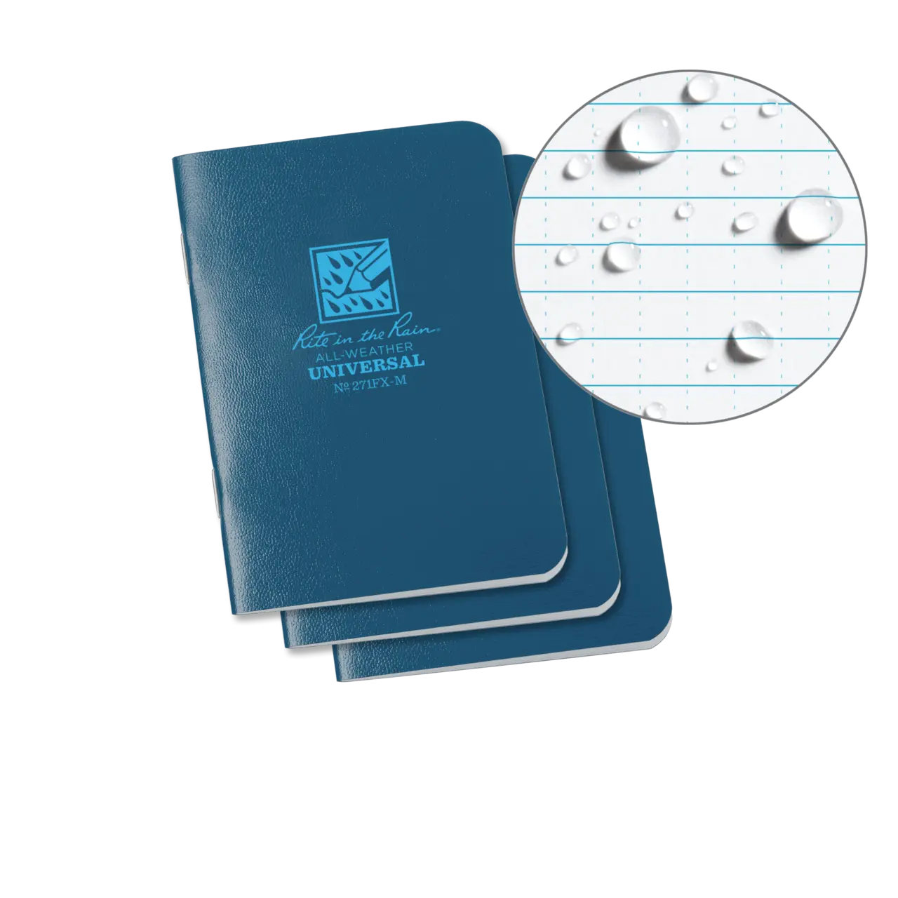 Mini Notebook 12 x 8 cm, Universal, 3-pack, Blue