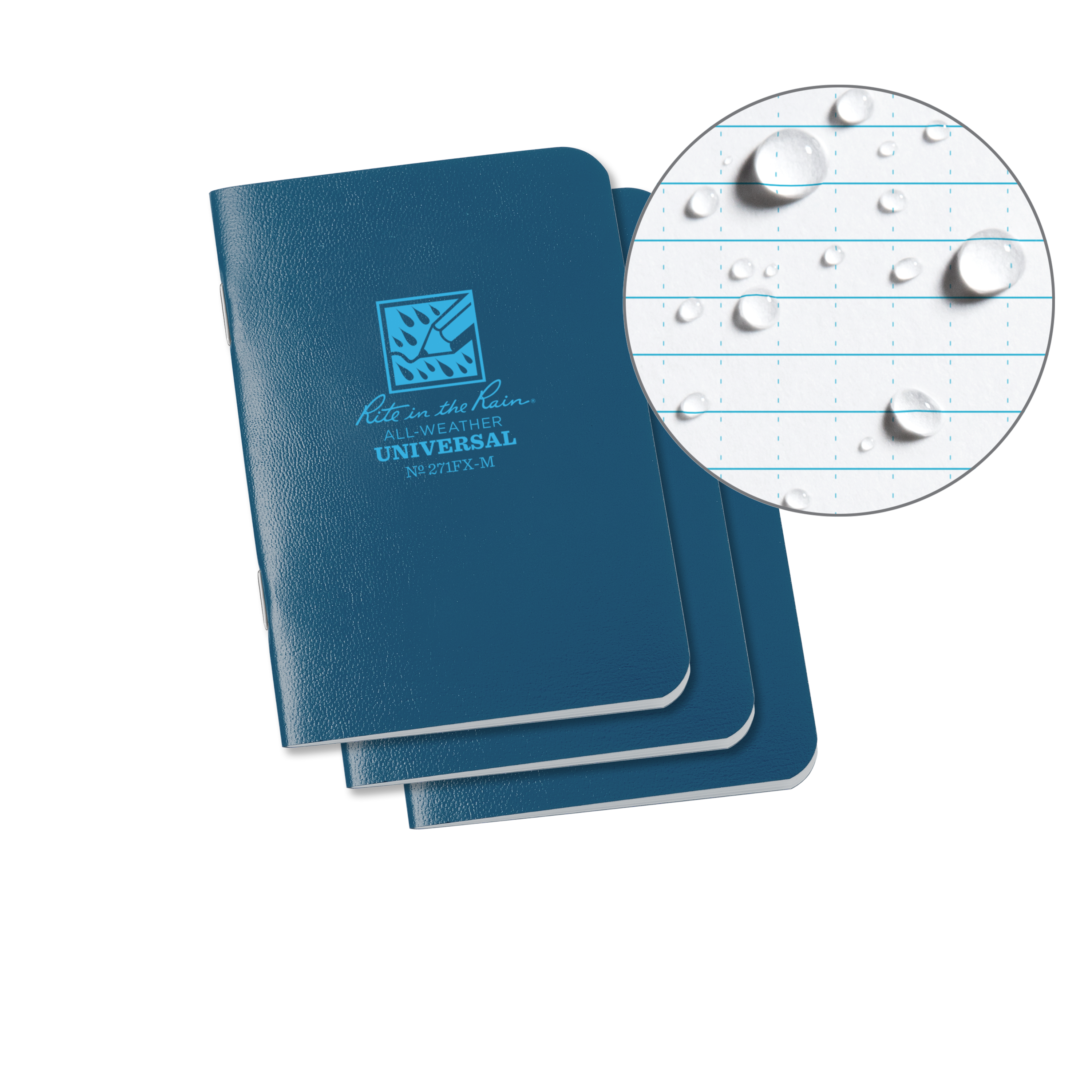 Mini Notebook 12 x 8 cm, Universal, 3-pack, Blue