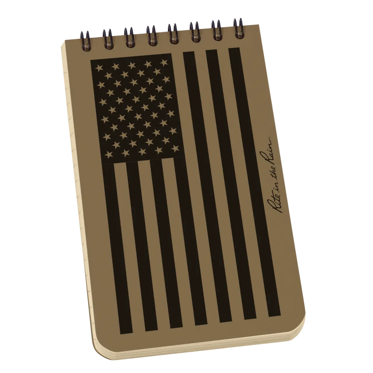 Top Spiral Notebook  - Tan Flag - 7 x 12 cm