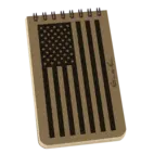 Top Spiral Notebook  - Tan Flag - 7 x 12 cm