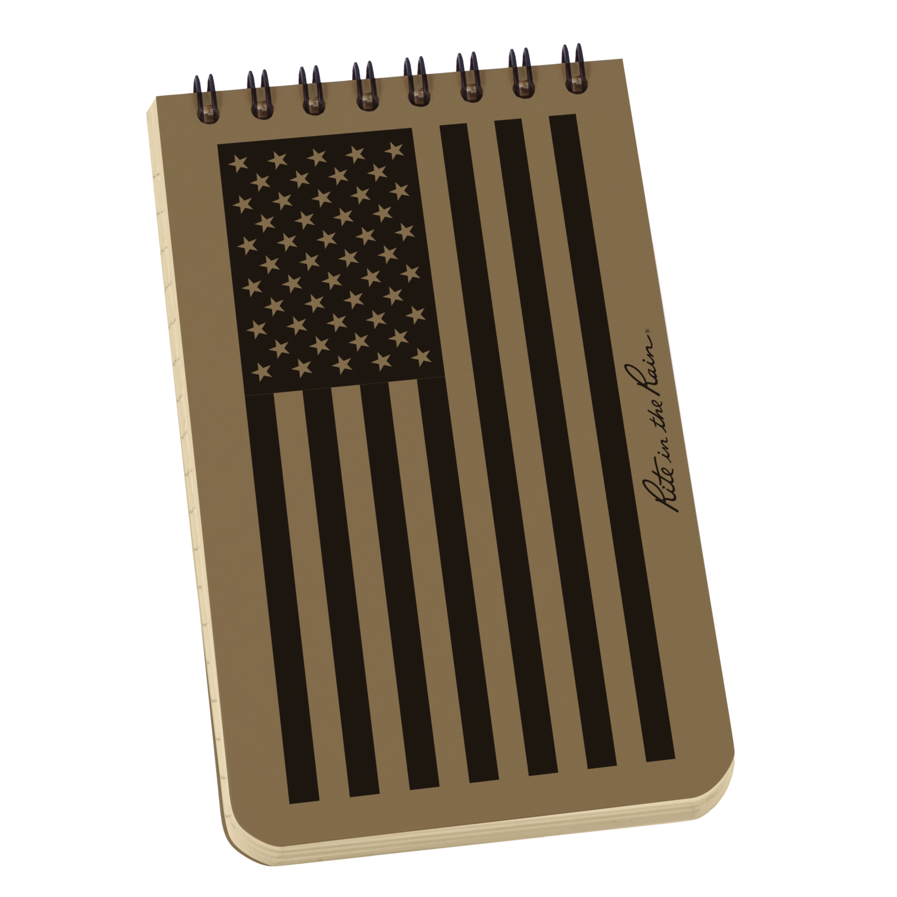 Top Spiral Notebook  - TAN FLAG - 7 x 12 cm