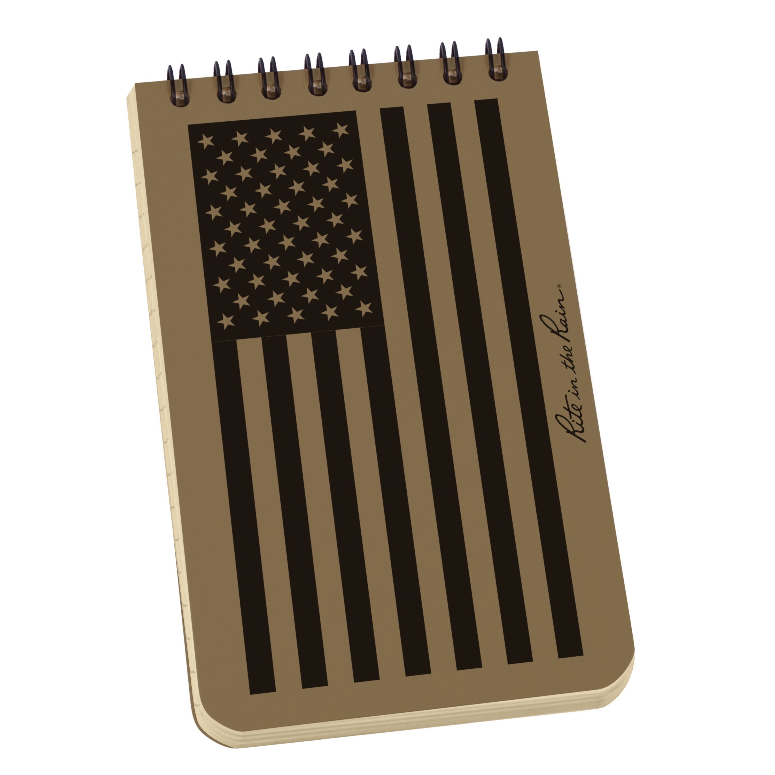 Top Spiral Notebook  - Tan Flag - 7 x 12 cm