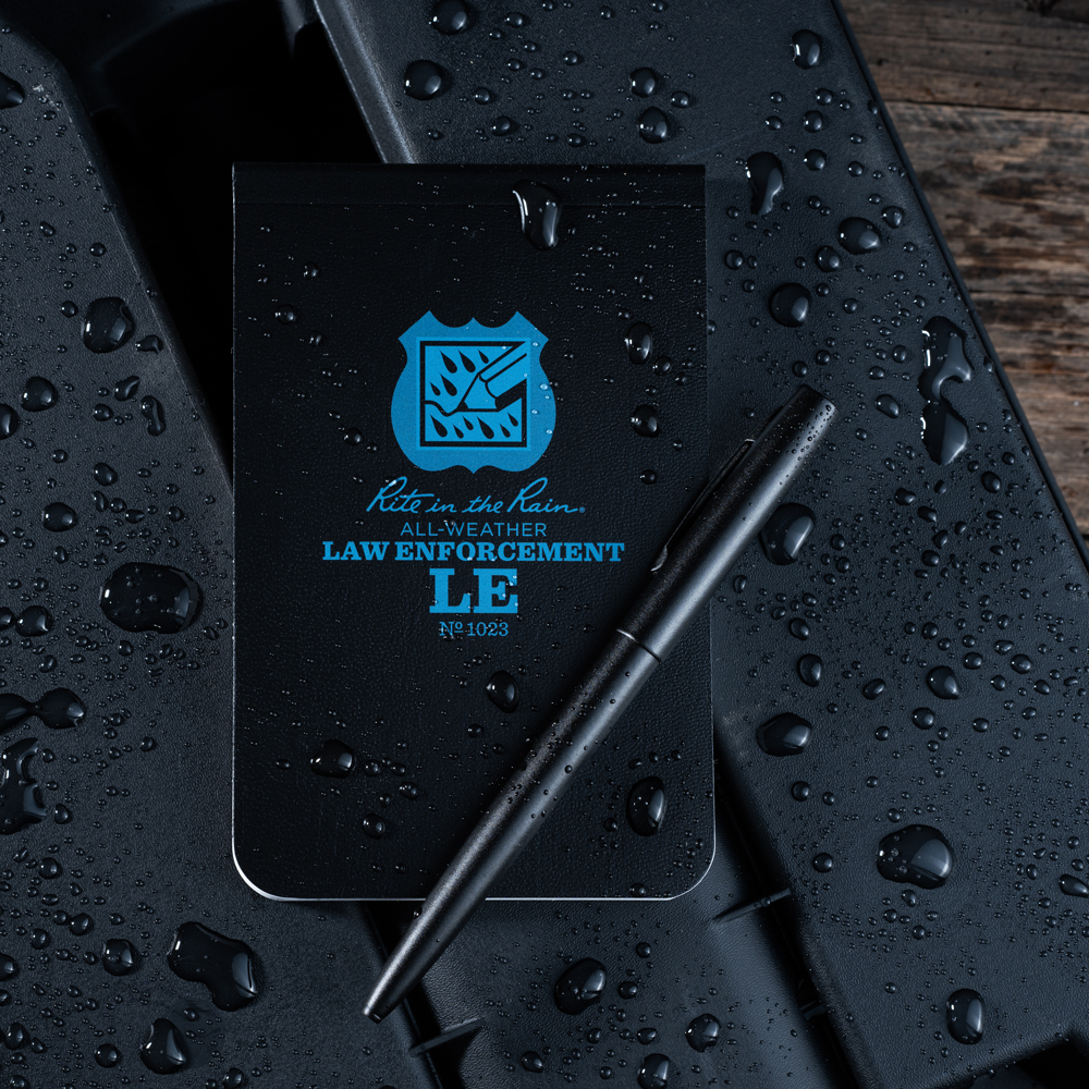 Notebook Thin Blue Line, 7,5  x 12,5 cm, Black/Blue