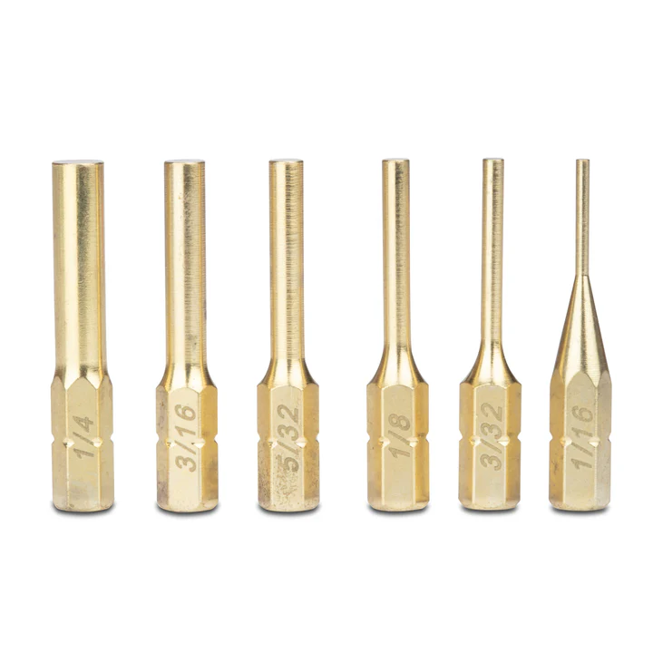 Brass Pin Punch Set (six punches)