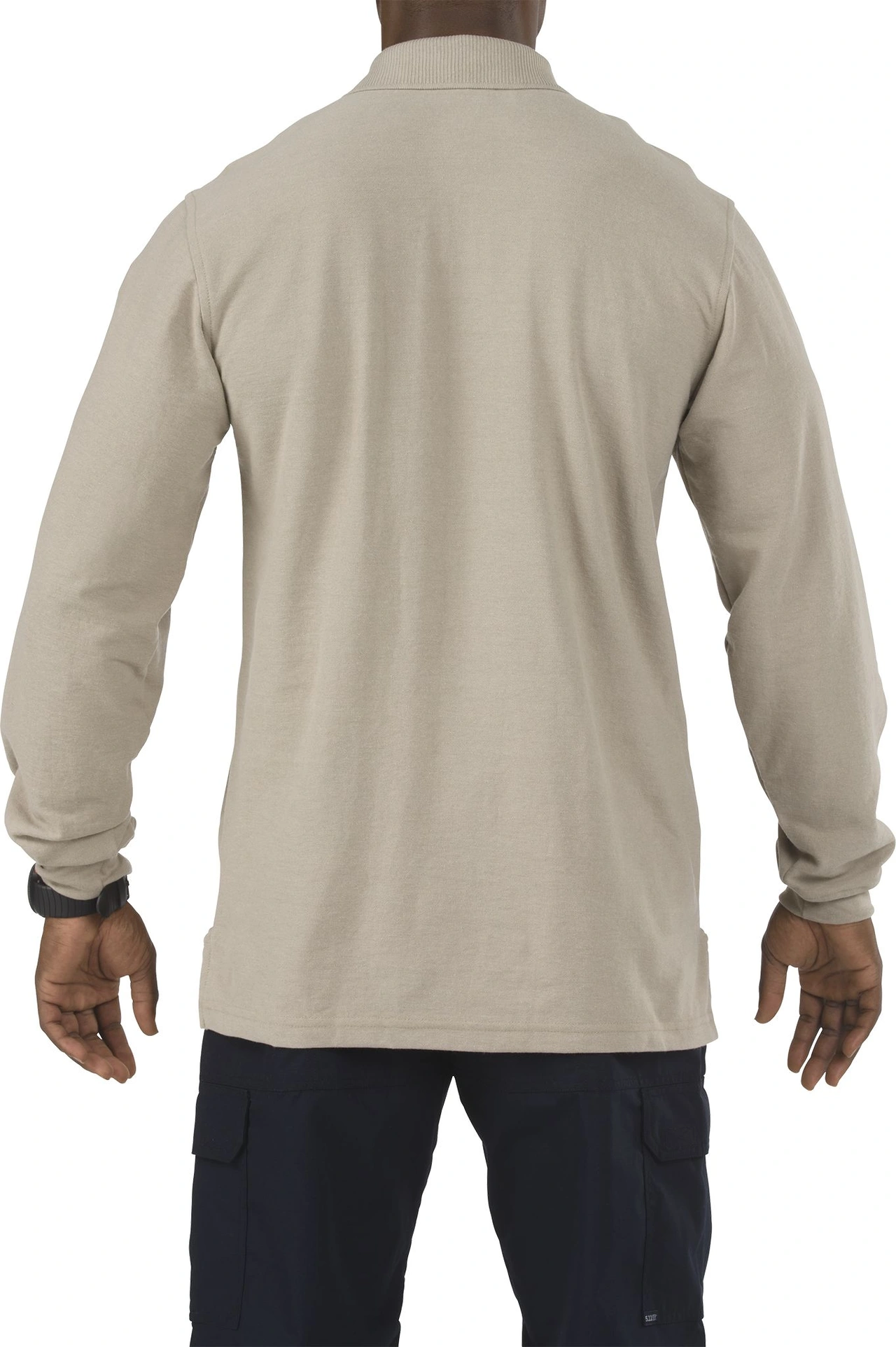 Utility Polo Long Sleeve Silver Tan Large