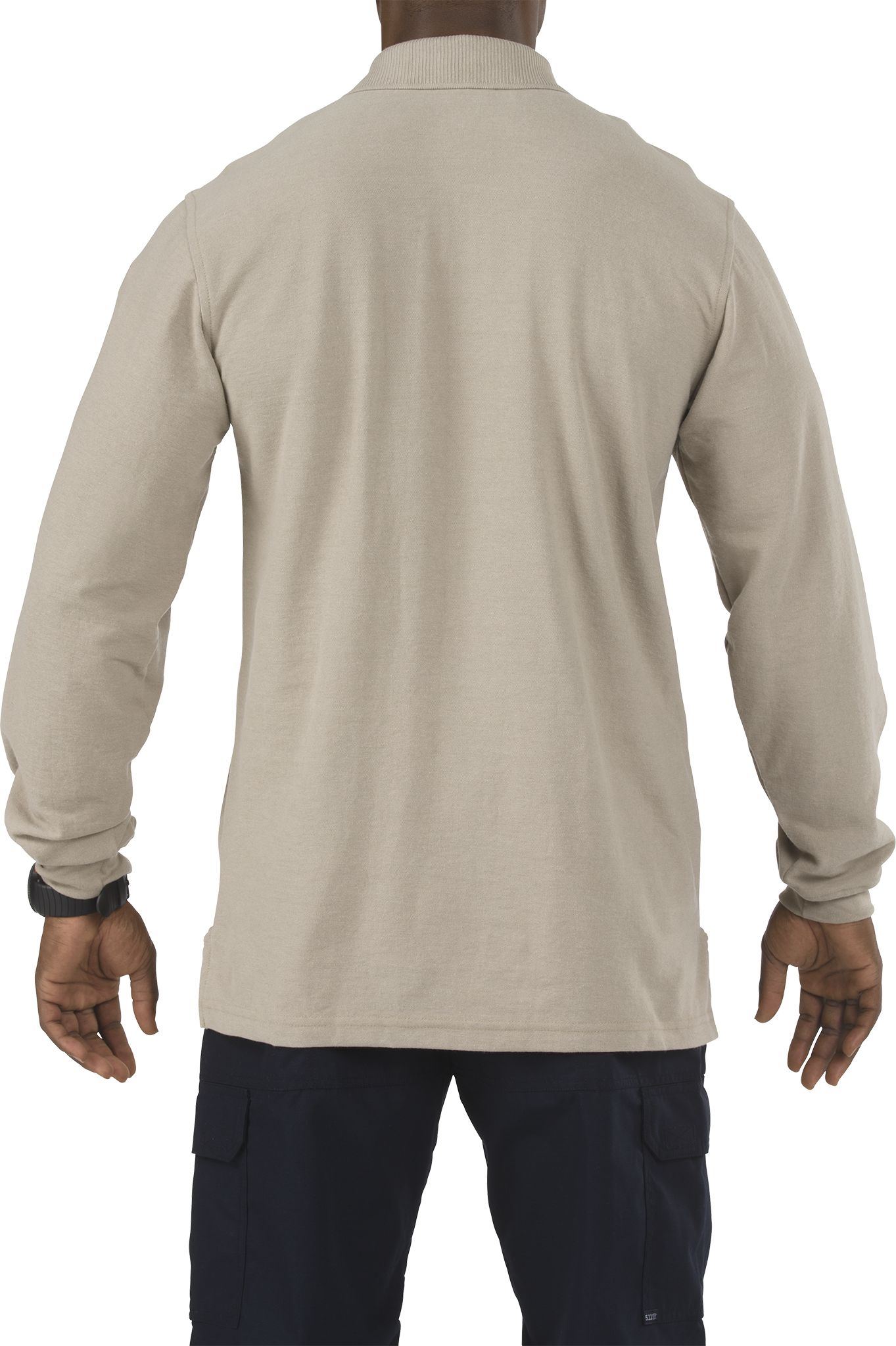 Utility Polo Long Sleeve Silver Tan