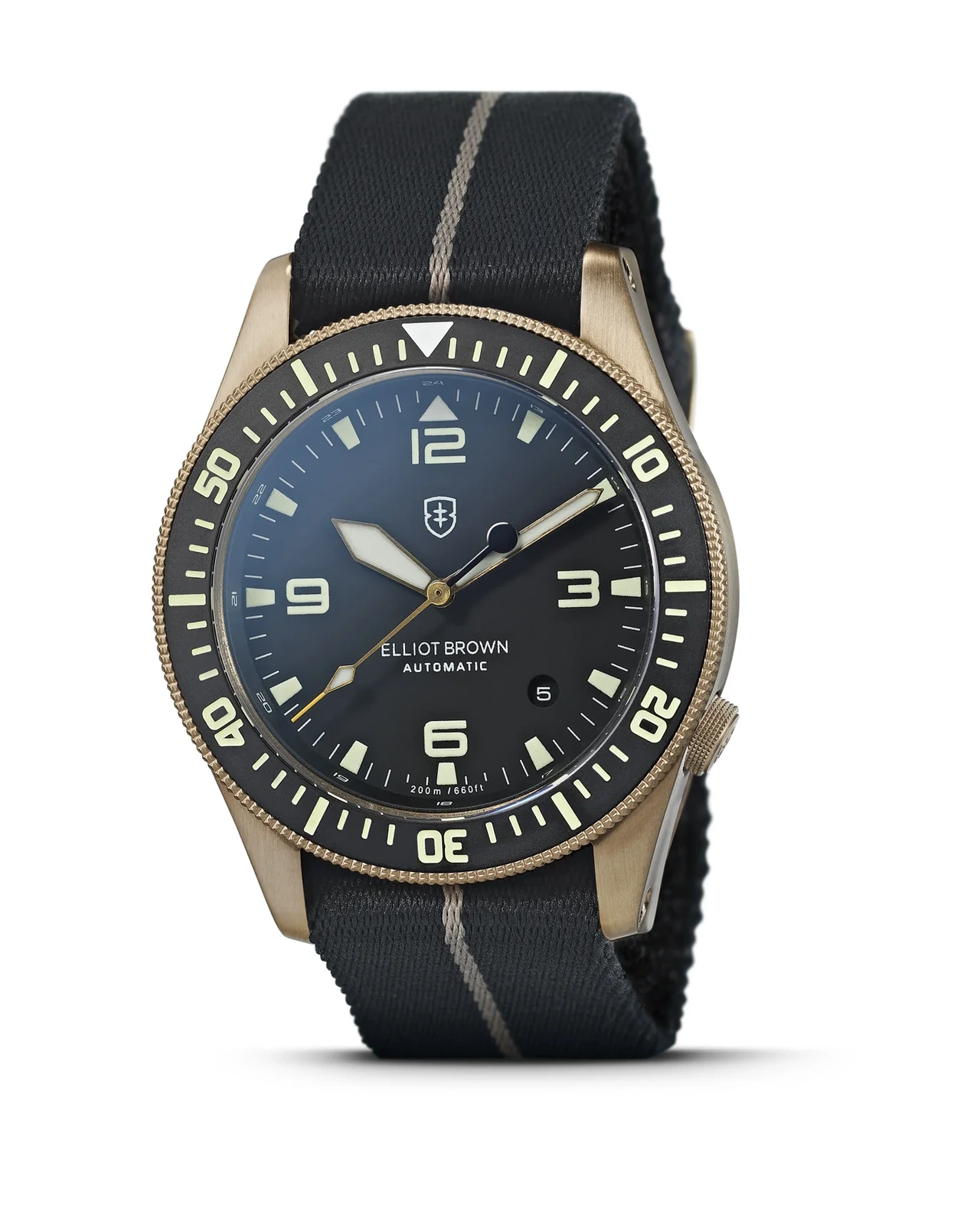 HOLTON AUTOMATIC A12 - Black With Desert Brown Pinstripe Webbing