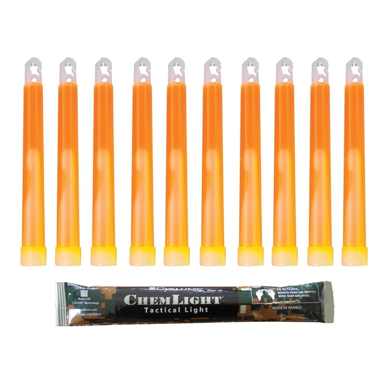 Cyalume Chemlight 6" Orange Lightstick 12H