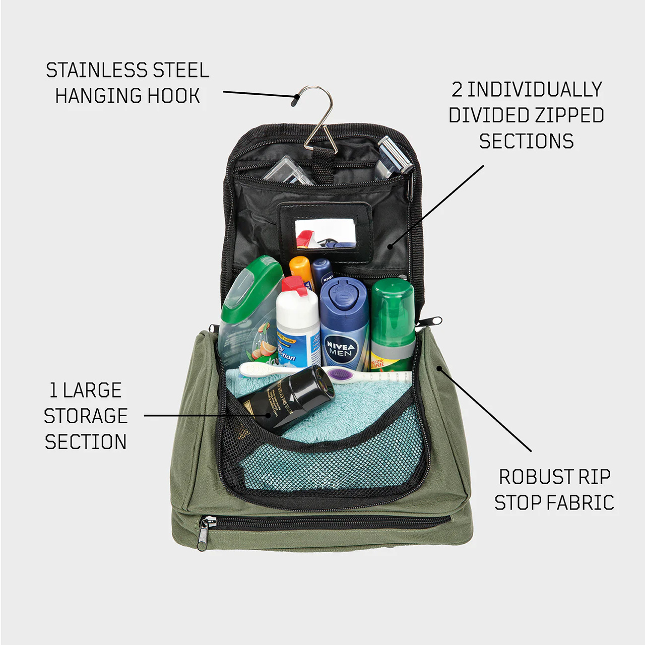 Luxury Wash Bag WGTE Olive