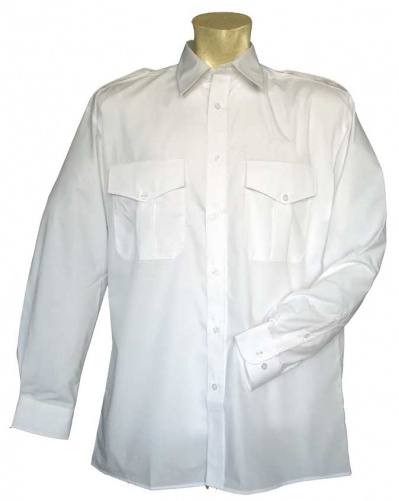 Pilotskjorta Lång Ärm - VIT 35-36