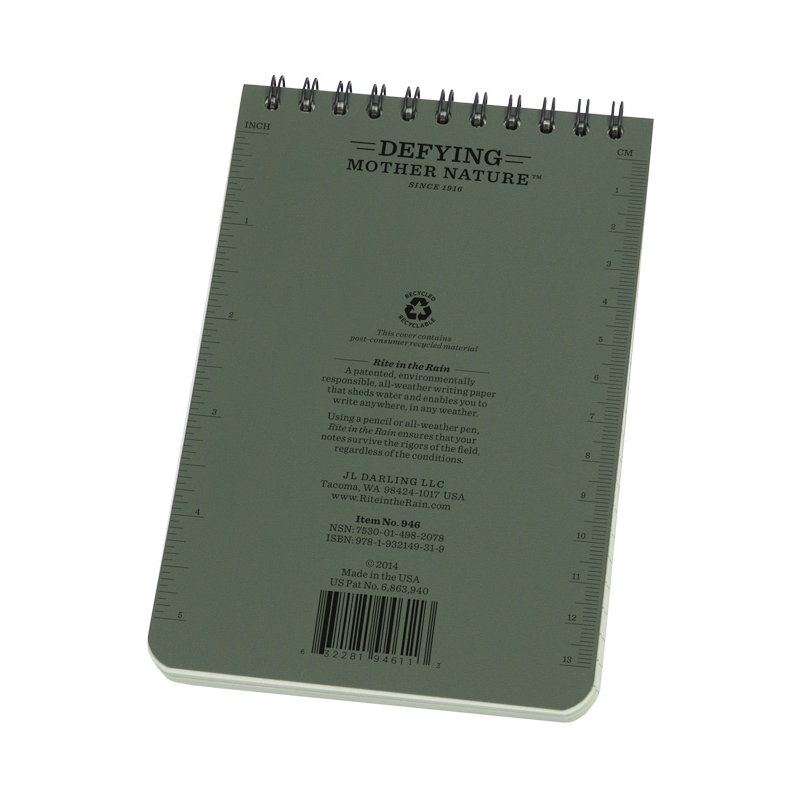 Notebook, Top Spiral, 10 x 15 cm, Green