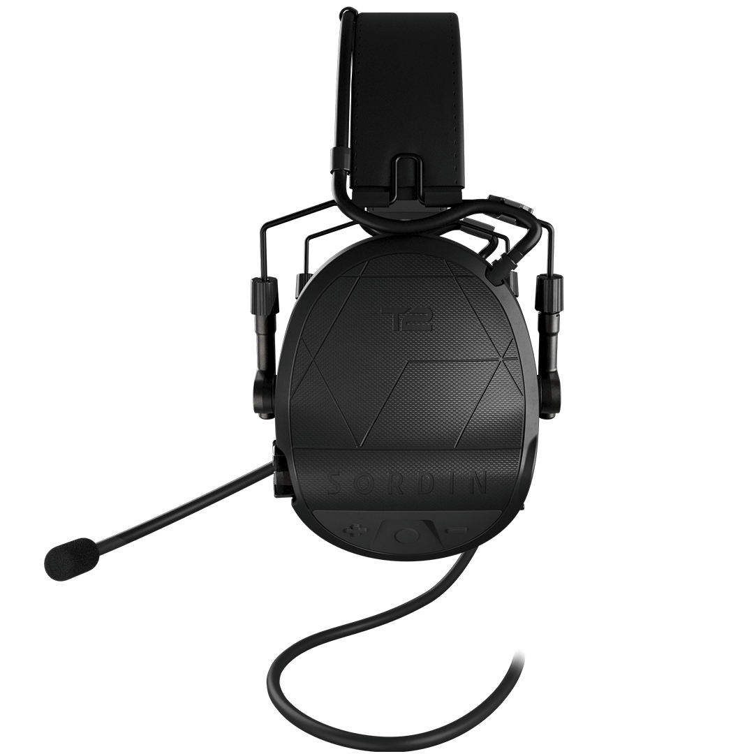 Sordin Supreme T2 CC - Black Headband Leather Memory Foam