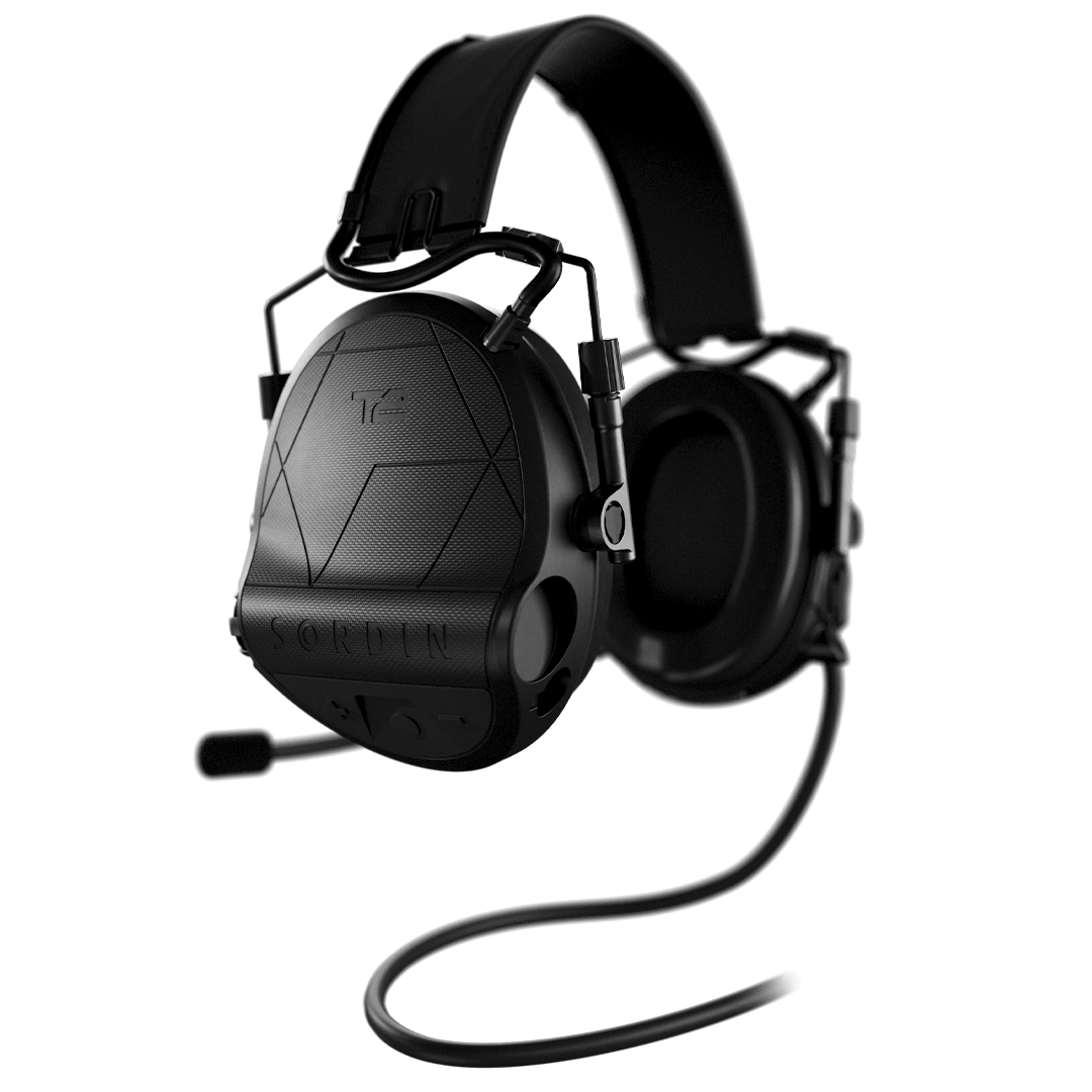 Sordin Supreme T2 CC - Black Headband Leather Memory Foam