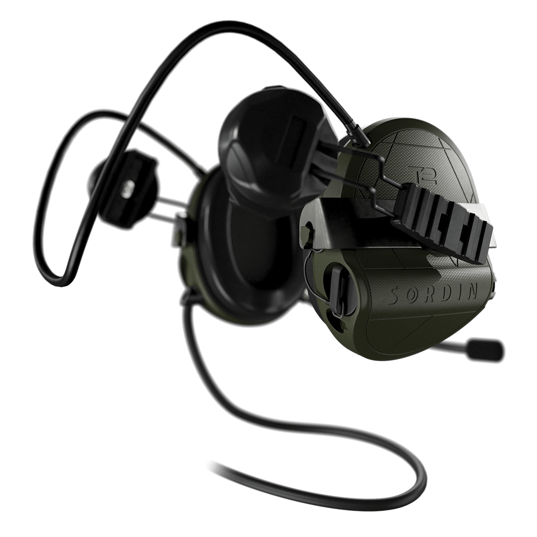 Sordin Supreme T2 CC - Green Rear ARC Helmet Memory Foam