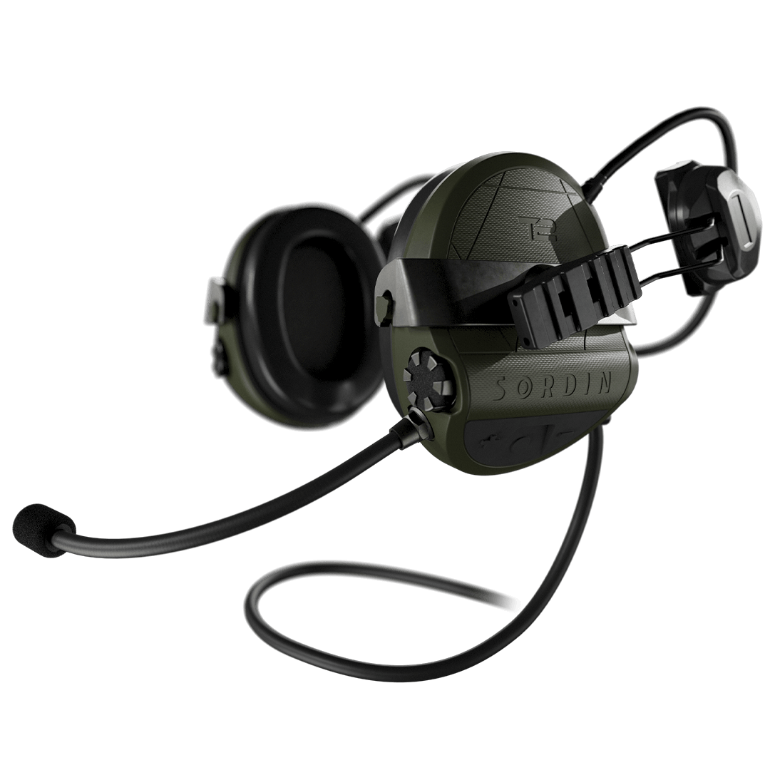 Sordin Supreme T2 CC - Green Rear ARC Helmet Memory Foam