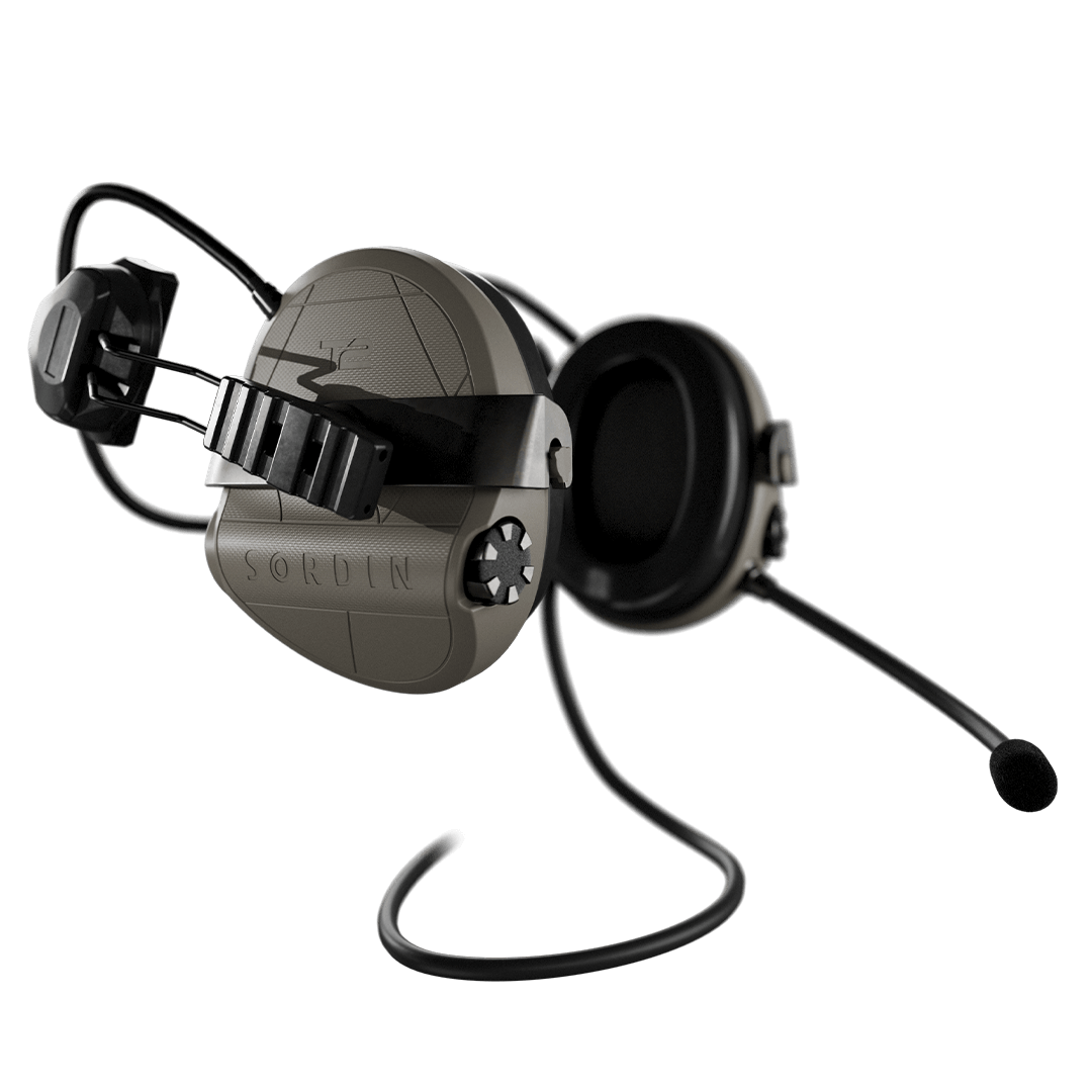 Sordin Supreme T2 CC - Tan Rear ARC Helmet Memory Foam