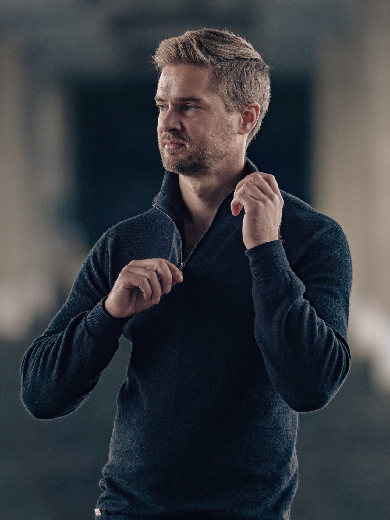 Zip Turtleneck 200 - Black L