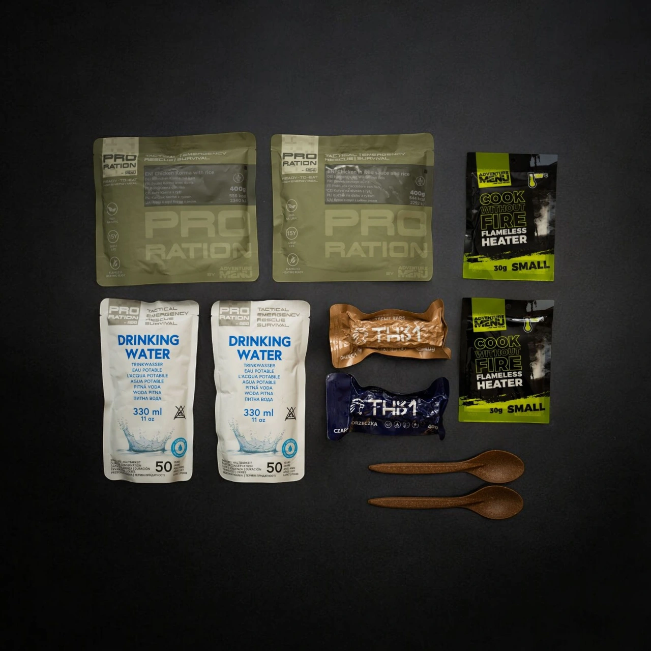 Pro Ration | Emergency Food/Water Pack Menu II | MRE | 2200g