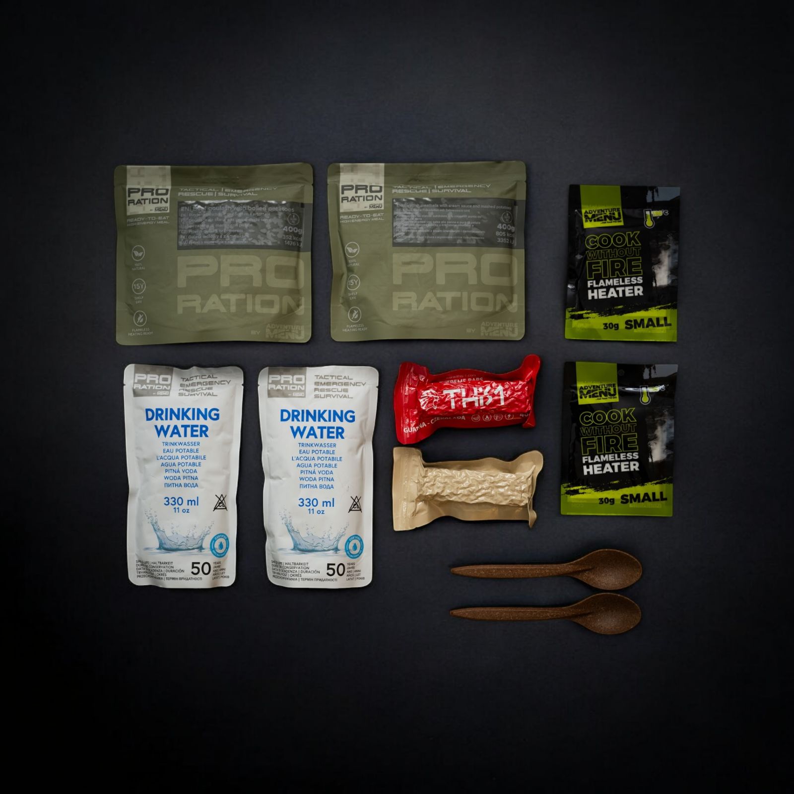 Pro Ration | Emergency Food/Water Pack Menu III | MRE | 2200g