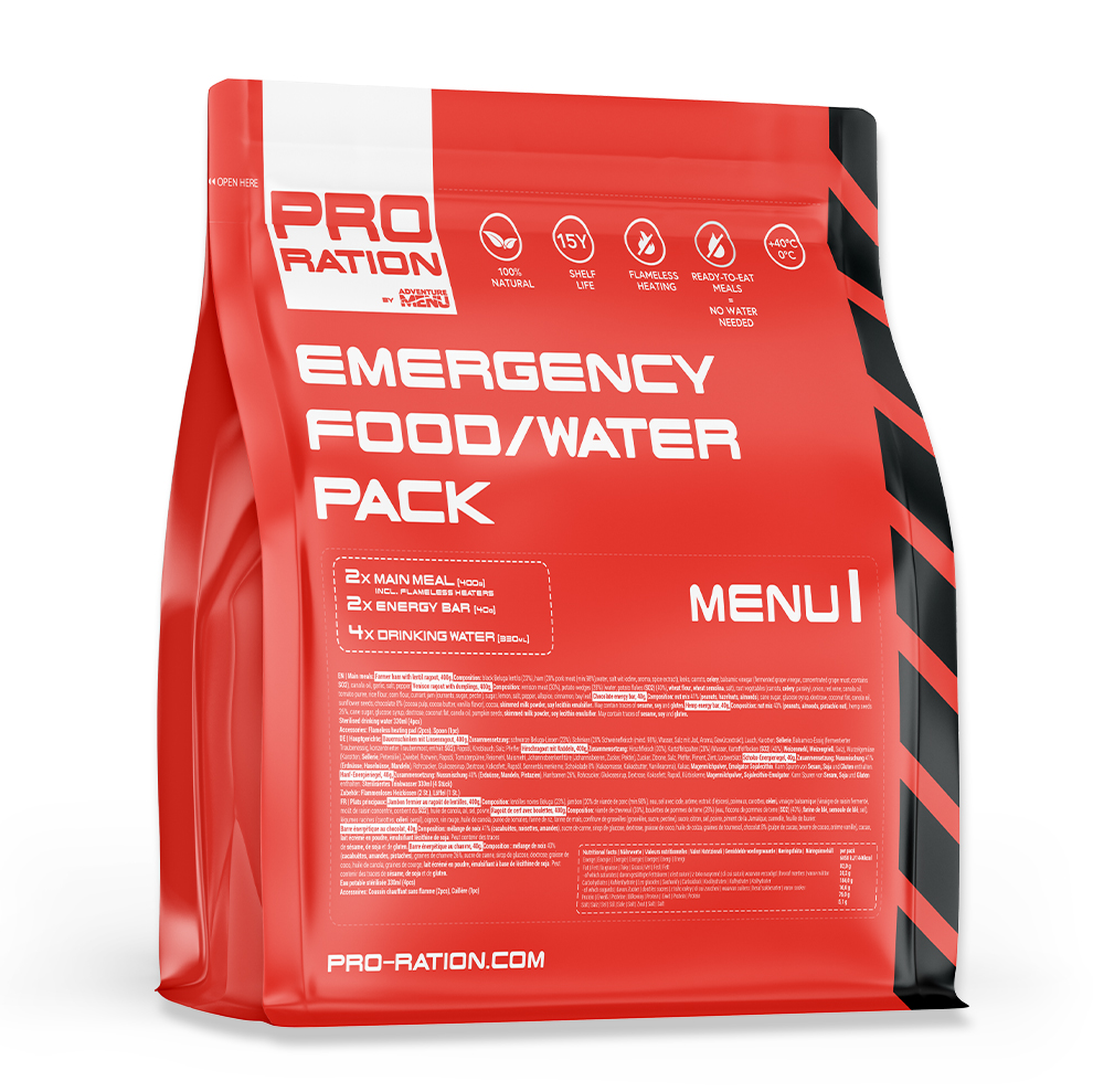 Pro Ration | Emergency Food/Water Pack Menu IV | MRE | 2200g