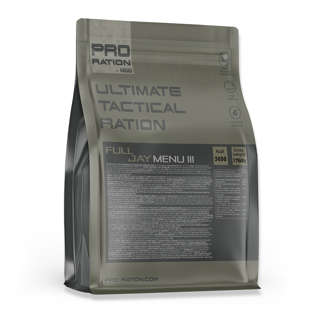 Pro Ration | Ultimate tactical ration Full-Day Menu III | MRE | 1800g