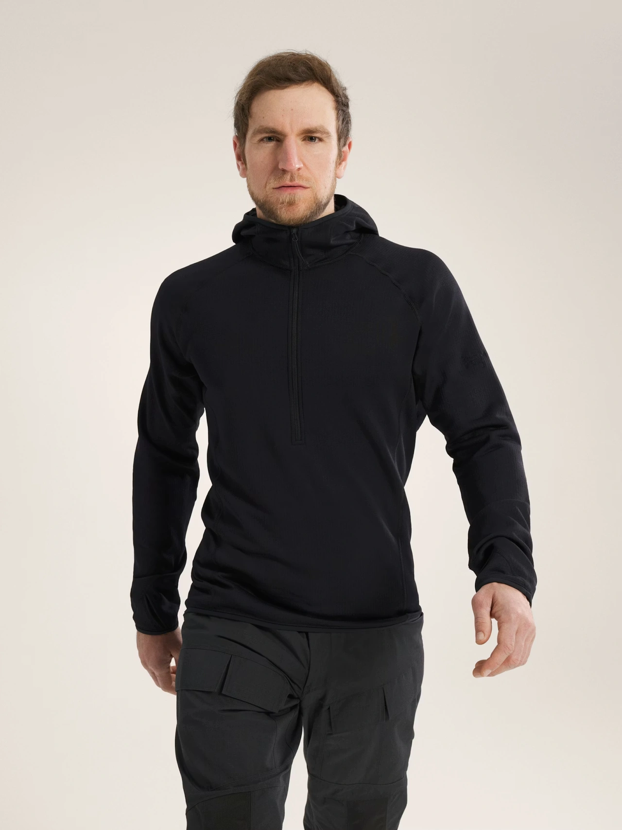 DELTA AR HALF ZIP HOODY - Black XXL