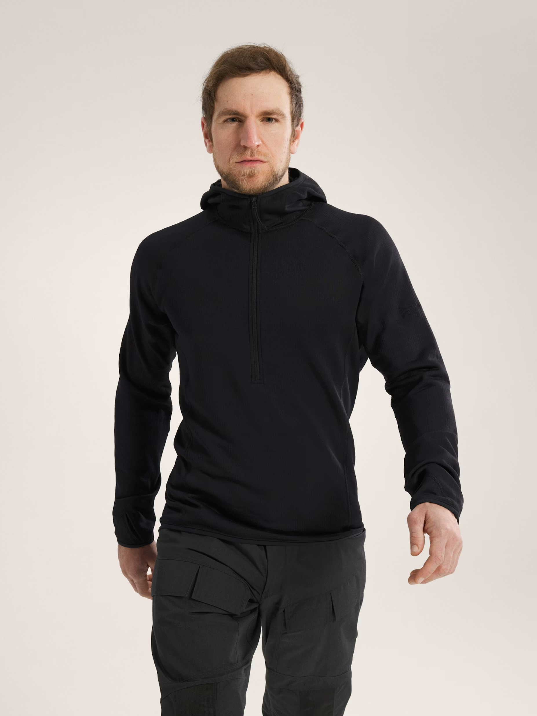 DELTA AR HALF ZIP HOODY - Black