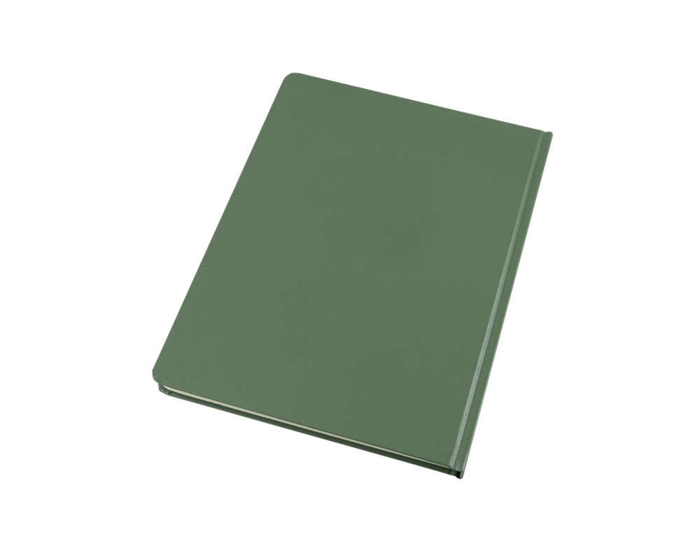 Bound Book, Fabrikoid Cover, 17,1 x 22,2 cm, Grön