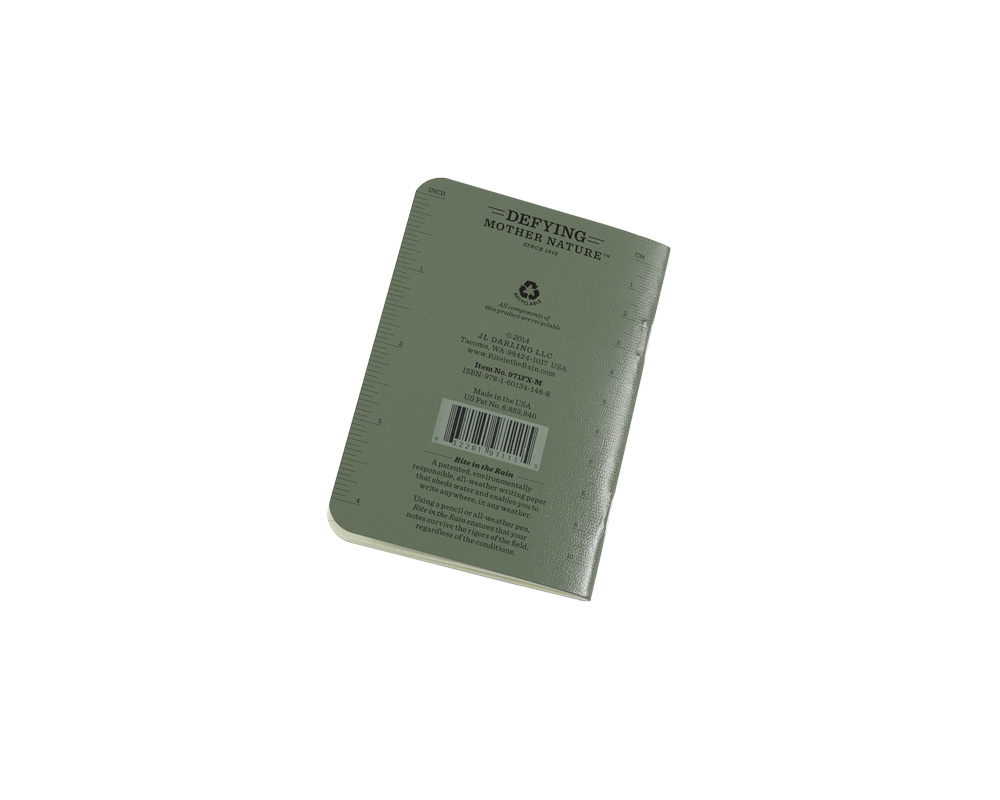 Stapled Notebook Mini Field Flex-Cover Green 3-P