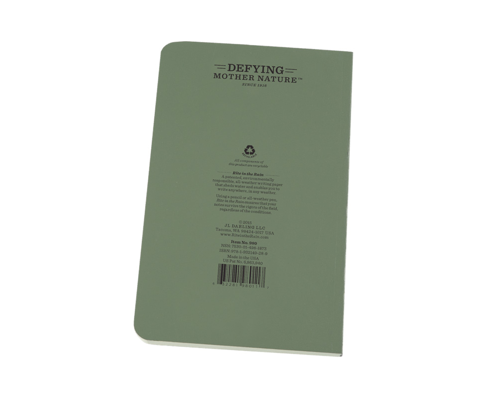 Notebook Tactical Field, 11,7 x 18,4 cm, Green