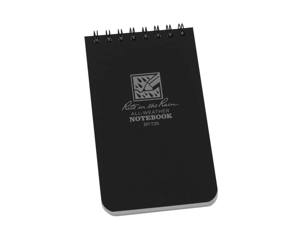 Notebook, Top Spiral, 7,5 x 12,5 cm Black