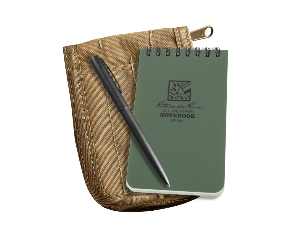 Kit Notebook, Top Spiral, 7,5 x 12,5 cm, Tan, Grön