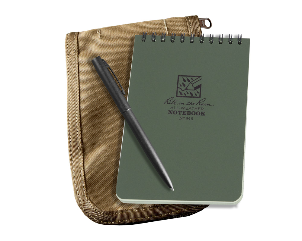 Kit Notebook, Top Spiral, 10 x 15 cm, Tan, Grön